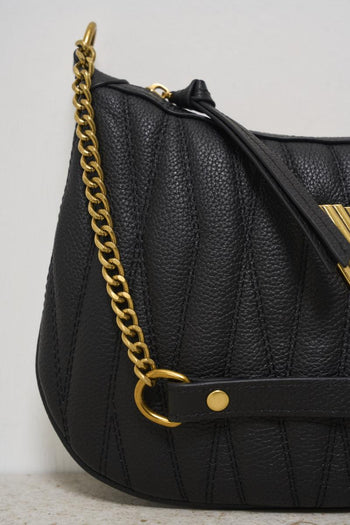 Black quilted women's bag - 3