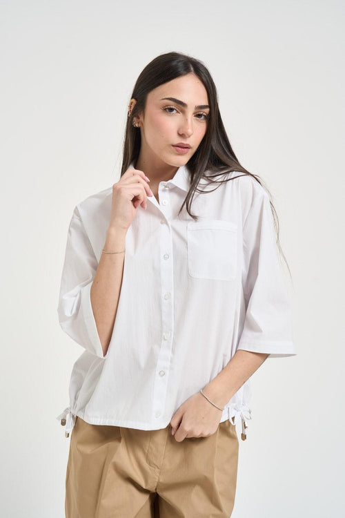 Camicia donna manica a tre quarti bianca - 2
