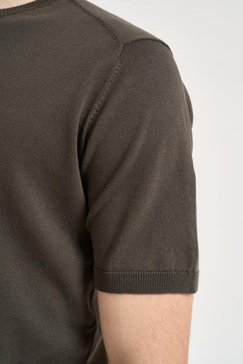 T-shirt uomo in maglia verde militare - 3