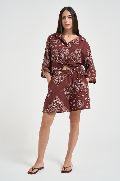 Abito donna fantasia bandana vino - 1