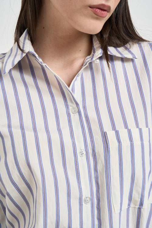 Camicia donna a righe celeste - 2