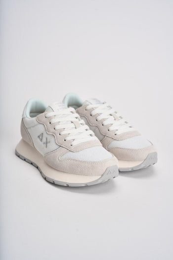 Sneakers donna in suede bianche e silver - 3