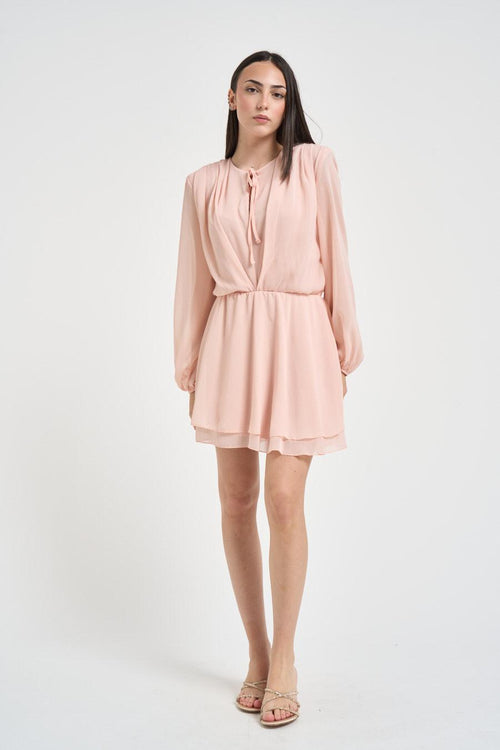 Abito donna fluido rosa cipria