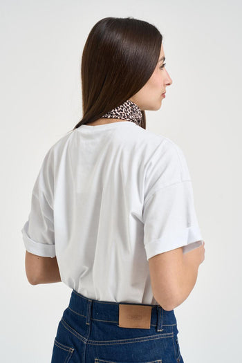 T-shirt donna girocollo bianca - 3