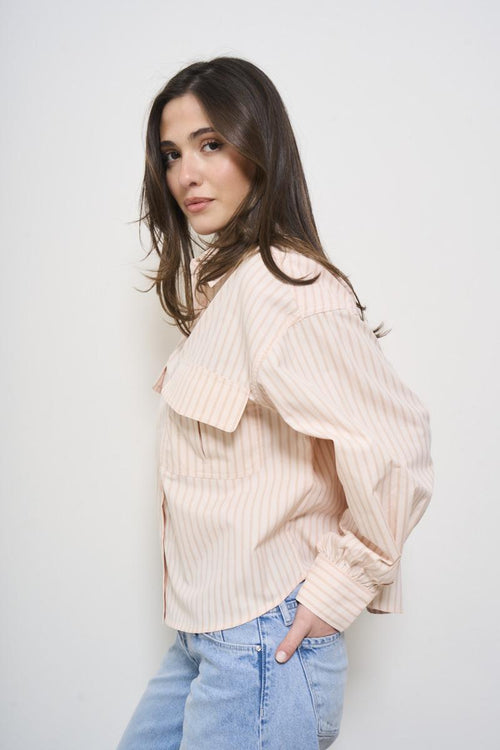 Camicia donna a righe arancione - 2
