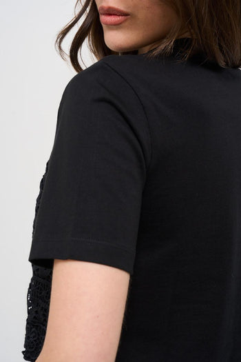 T-shirt donna cropped nero - 4