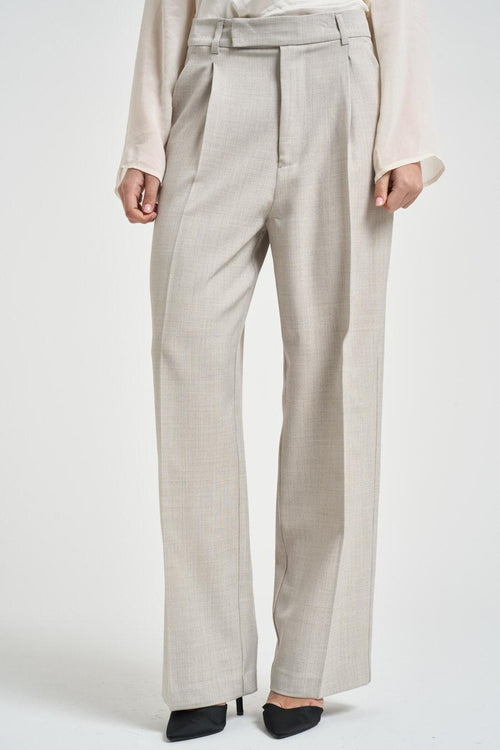 Pantalone donna dritto grigio chiaro