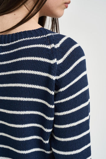 Maglia donna a righe blu - 5