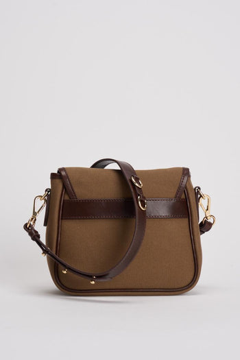 Borsa a tracolla in canvas marrone - 4