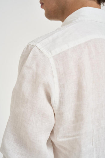 Camicia uomo in lino bianca - 6