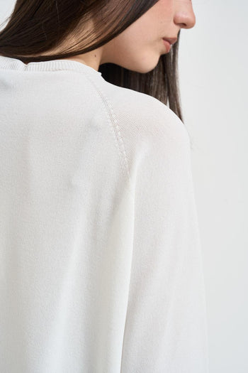 Maglia donna scollo a barca bianca - 4