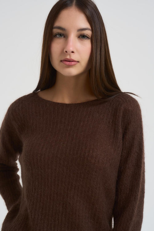 Maglia donna scollo a barchetta moro - 2