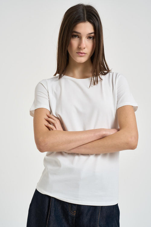 T-shirt donna girocollo bianca