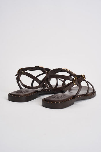 Sandali donna flat marrone - 7