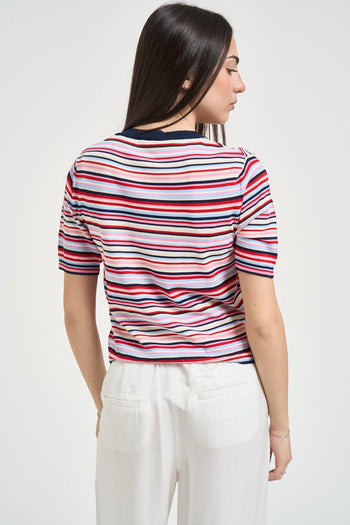 T-shirt donna in maglia multicolor - 3