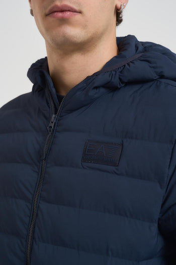Piumino uomo con cappuccio blu - 3