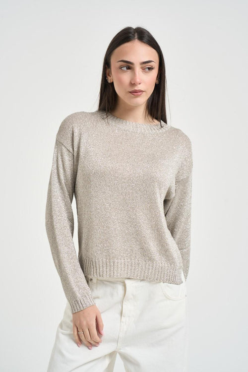Maglia donna lurex argento