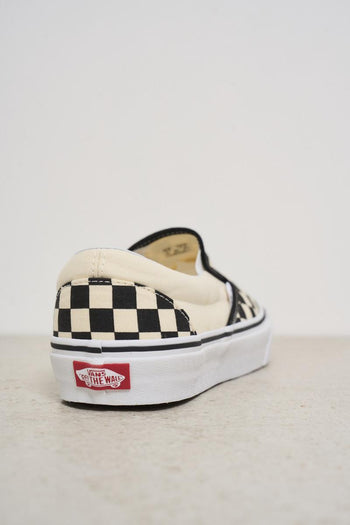 Men's Black Checkered Slip-On Sneakers - 5