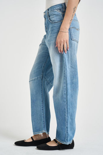 Jeans donna barrel Janie in denim chiaro - 3