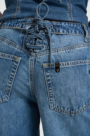 Jeans donna baggy con stringhe - 6