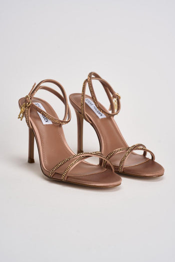 Sandalo donna con tacco bronzo e strass - 3