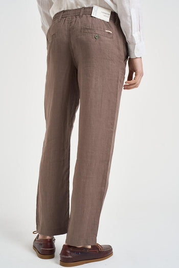 Pantalone uomo in lino fango - 4