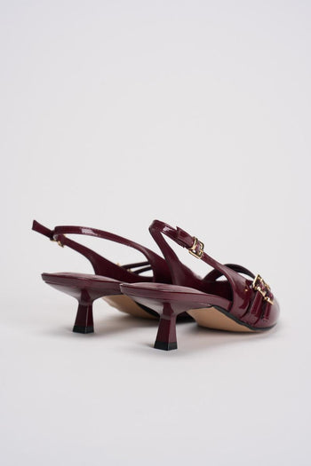Slingback donna in vernice bordeaux - 4