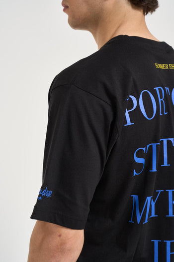 T-shirt uomo nera con stampe - 5