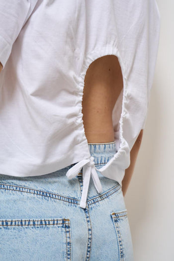 T-shirt donna con apertura bianca - 5