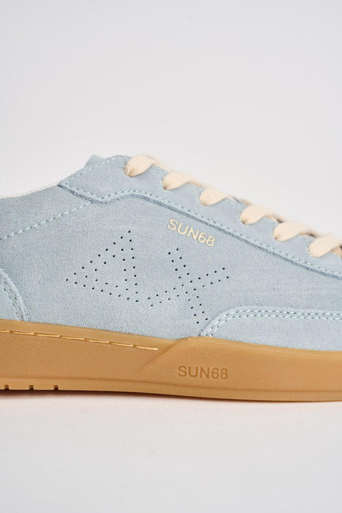 Sneakers donna in suede celeste - 2
