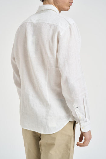 Camicia uomo in lino bianca - 4