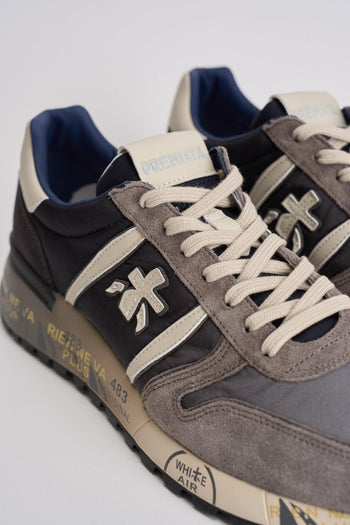 Sneakers uomo Lander 7203 grigia e blu - 4