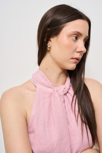 Top donna rosa con nodo - 3