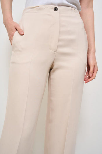 Pantalone donna dritto panna - 7