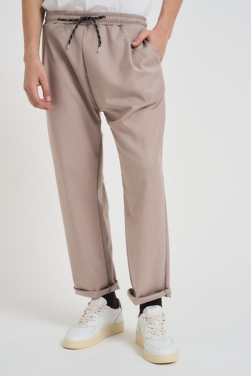 Pantalone uomo con elastico beige