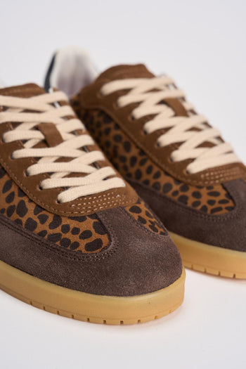 Sneakers donna animalier marroni - 4