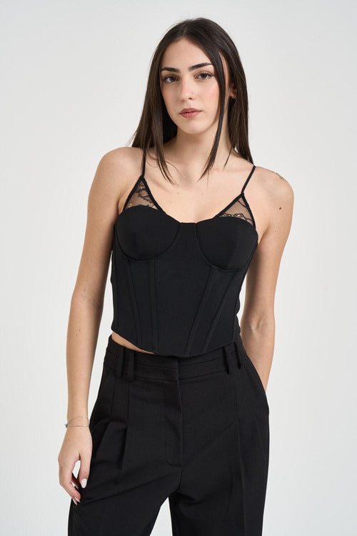 Top donna bustier nero