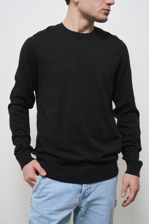 Men's black crew neck sweater - 2
