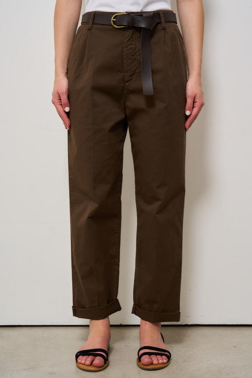 Pantalone donna marrone regular - 2