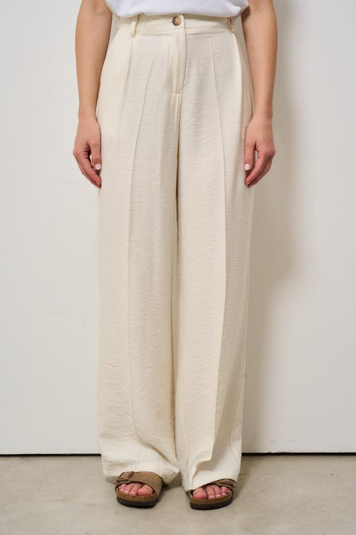 Pantalone donna a palazzo panna