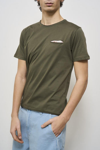 T-shirt uomo girocollo verde - 3