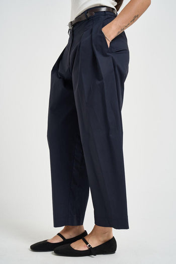 Pantalone donna barrel fit blu navy - 3