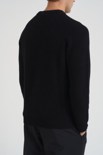 Maglia uomo girocollo nera - 3