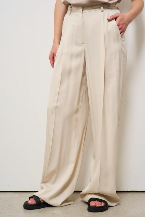 Pantalone donna a palazzo panna - 2