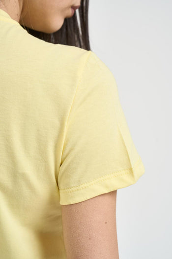 T-shirt donna girocollo gialla - 4