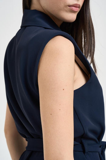Abito donna gilet e pantalone blu notte - 5