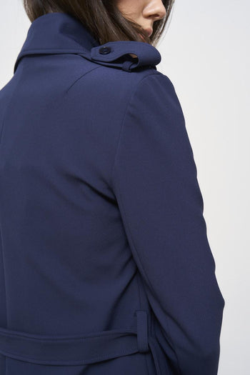 Women's double-breasted trench coat in blue - 8