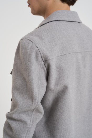 Giubbotto a camicia uomo grigio chiaro - 5