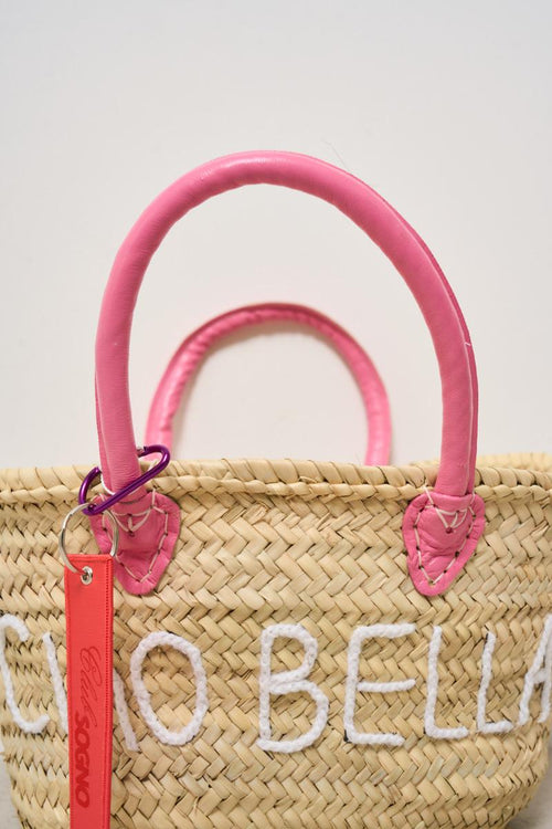 Borsa donna in paglia e rosa - 2