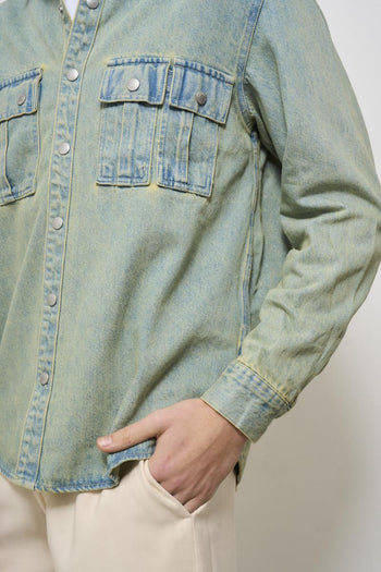 Men's faded denim shirt - 4